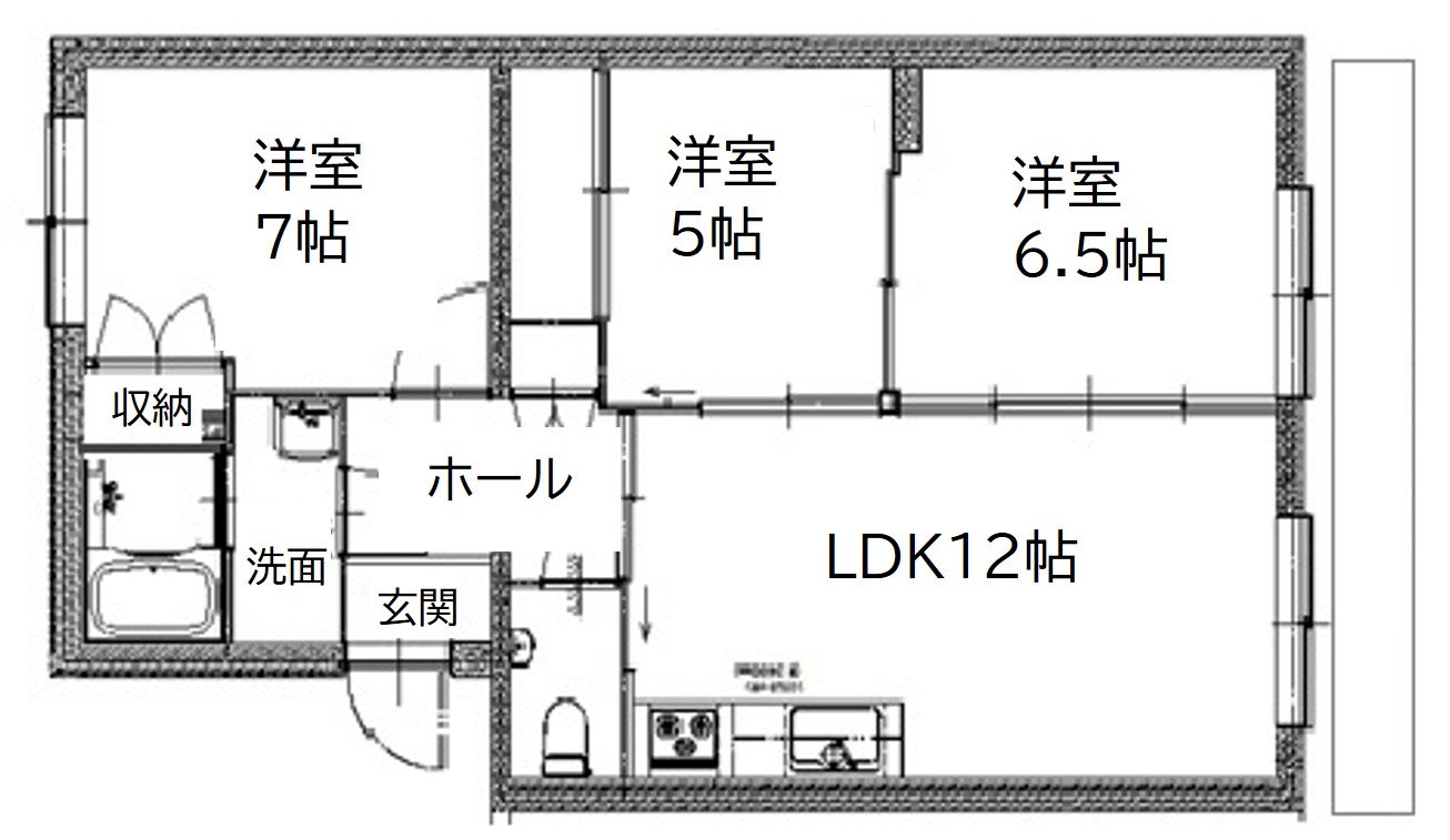 ルーチェ・ソラーレルーチェ・ソラーレ１０３号室間取り図