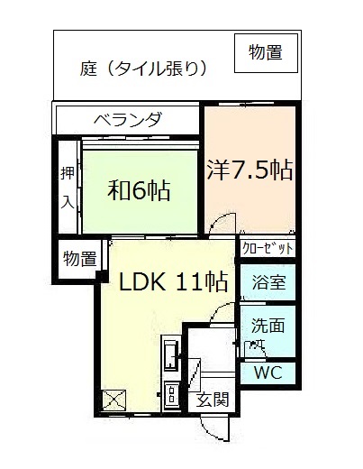 ベルクレエ長江ベルクレエ長江 １０３号室間取り図